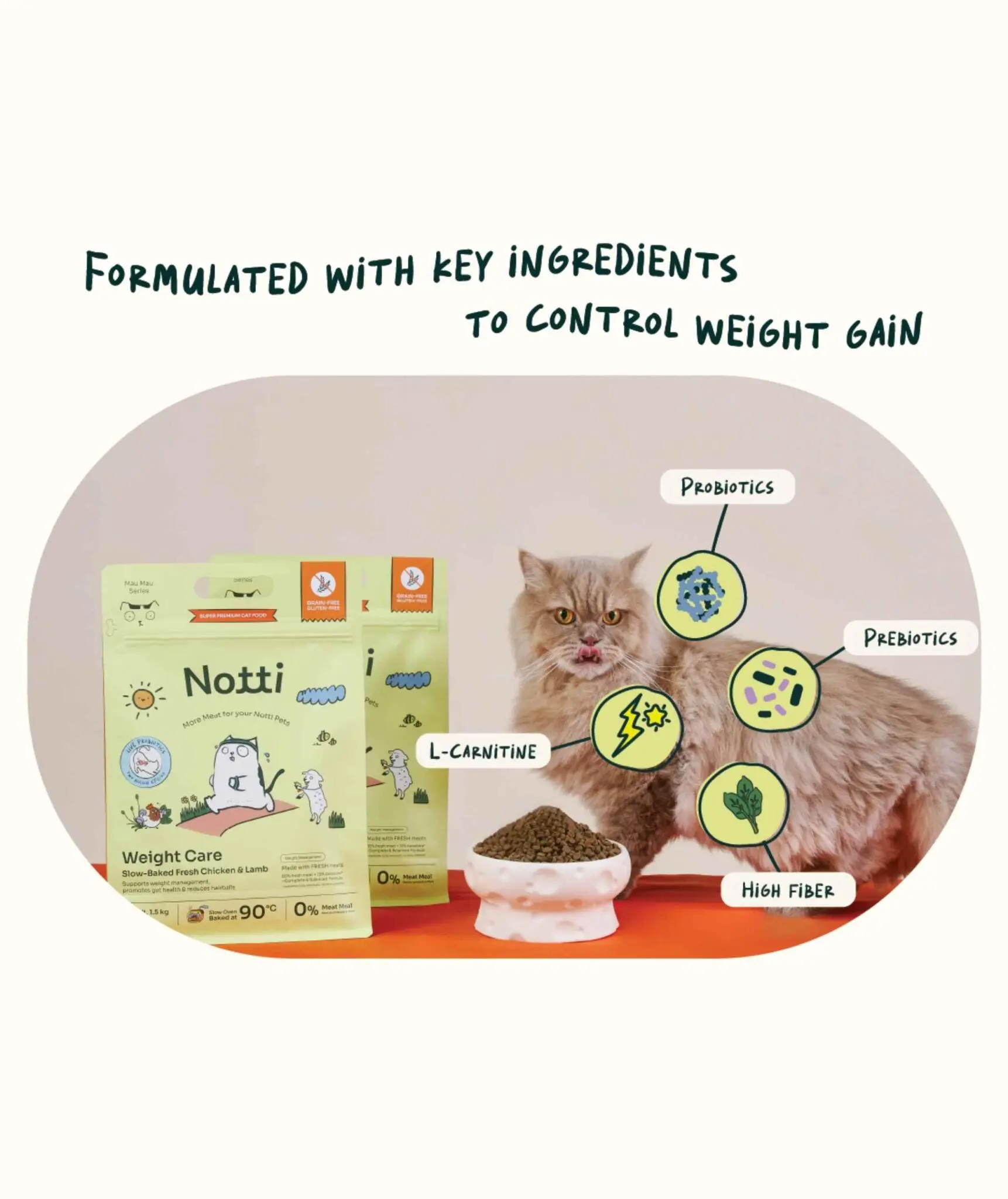 (For Indoor Cats) Slow-Baked Fresh Chicken & Lamb Weight Care - Image 9